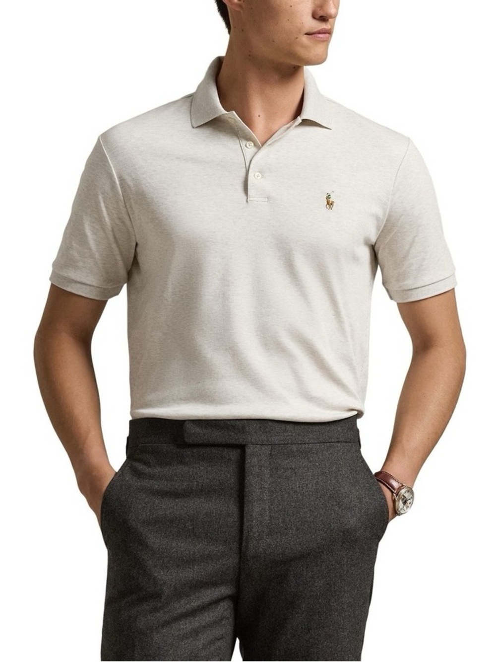 Ralph Lauren Pique Polo Shirt - Cream